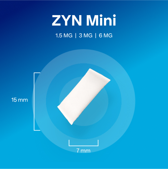 ZYN Mini nicotine pouch - size of 15 x 7 mm and 1.5, 3 or 6 mg - genuine flavour and small format