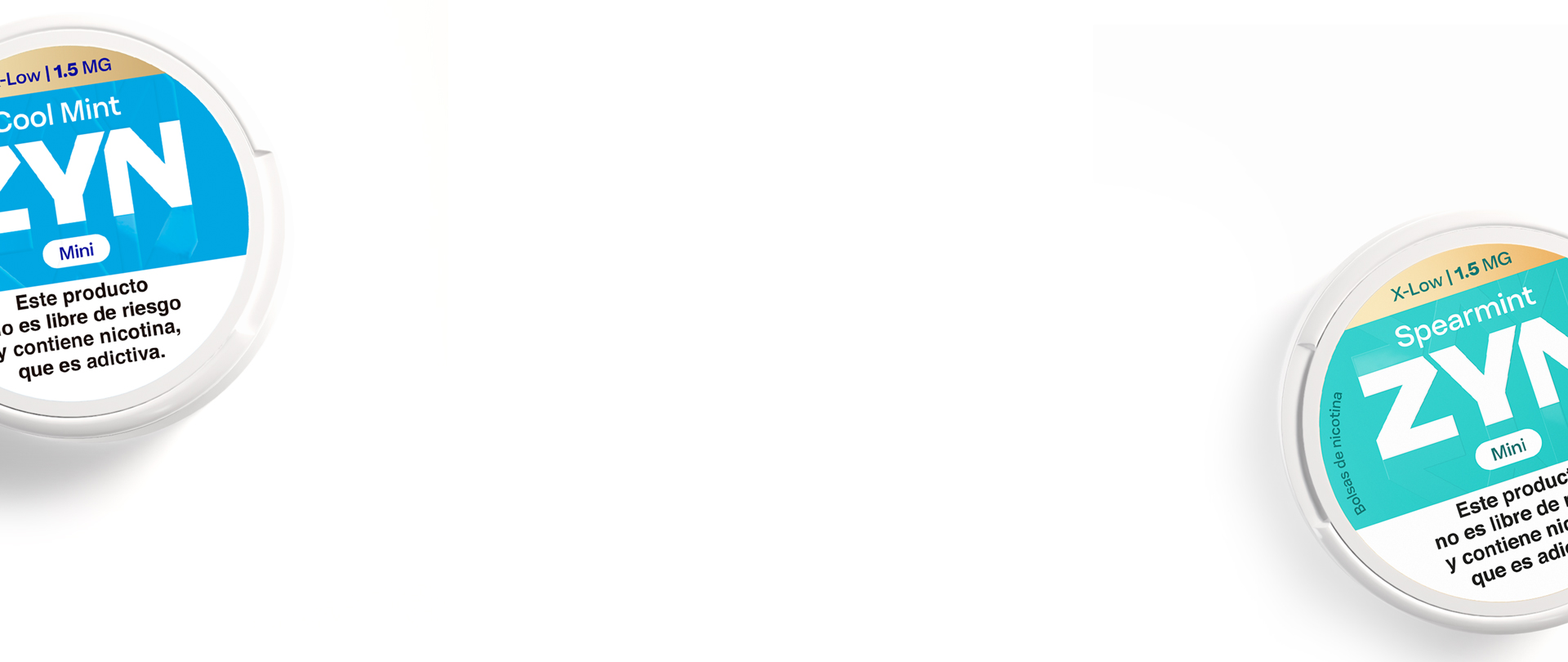 Lata de Zyn Cool Mint y Spearmint incompletas