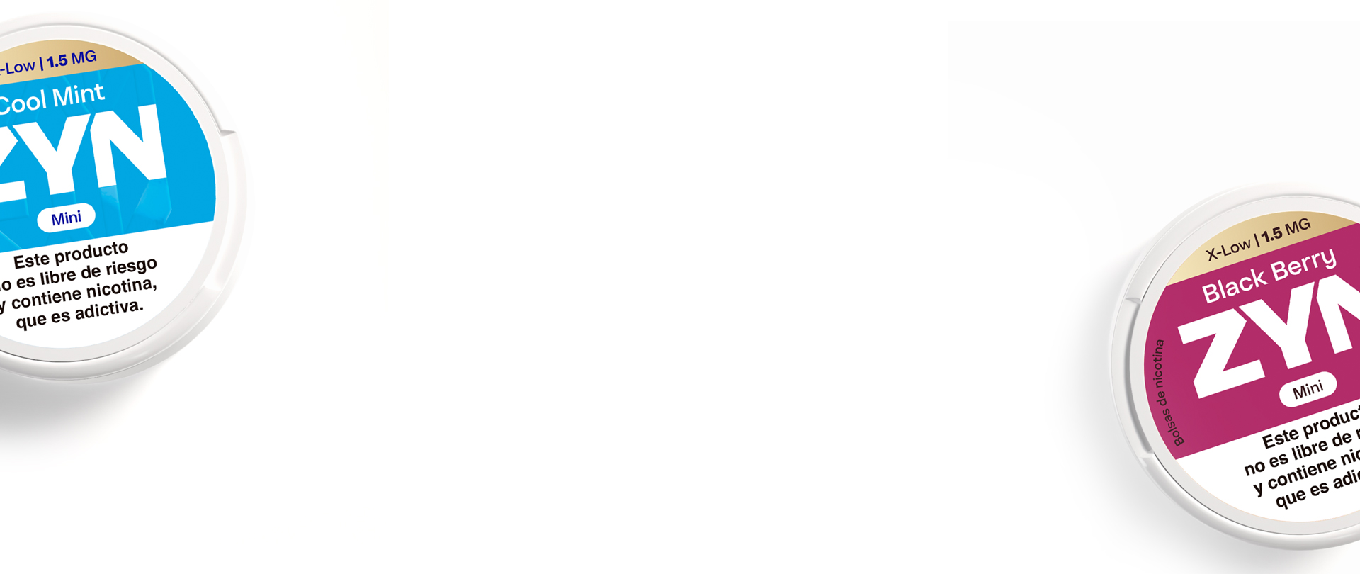 Lata de Zyn Cool Mint y Black Cherry incompletas