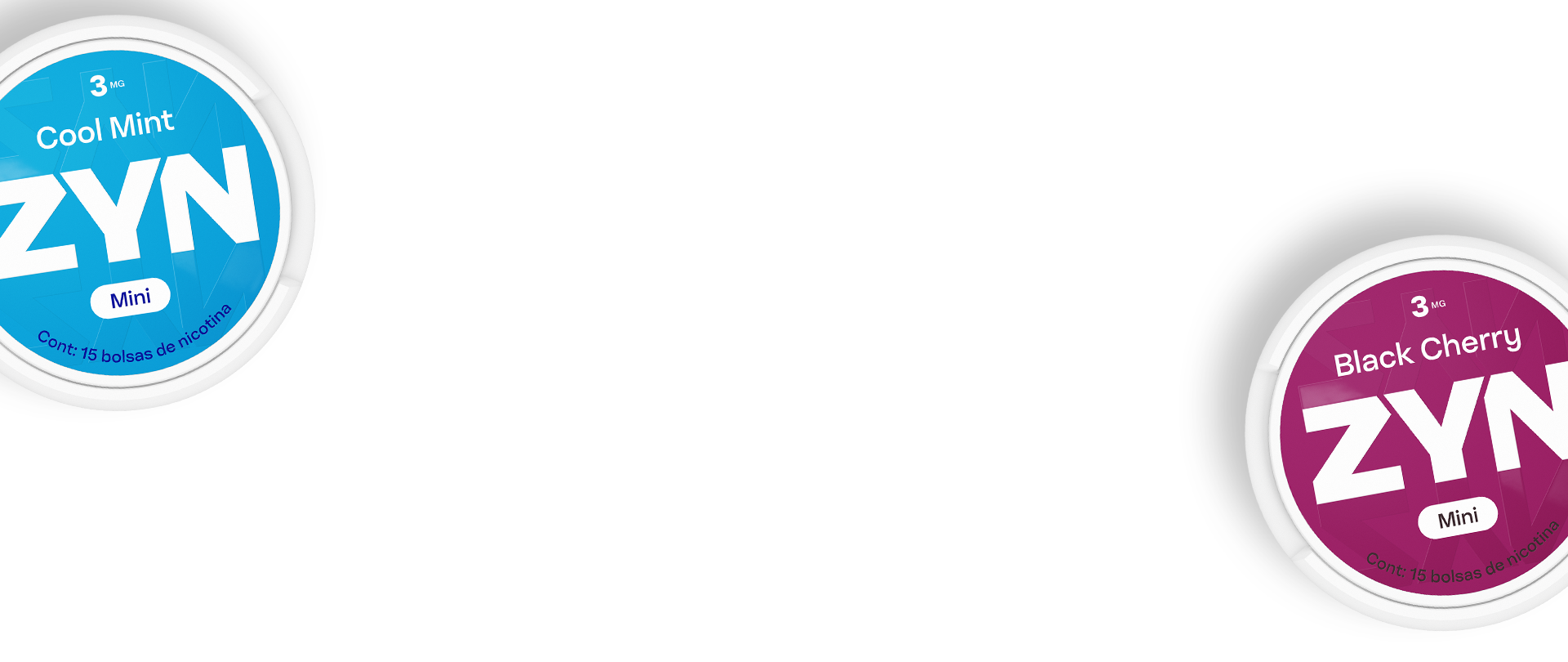 Lata de Zyn Cool Mint y Black Cherry incompletas