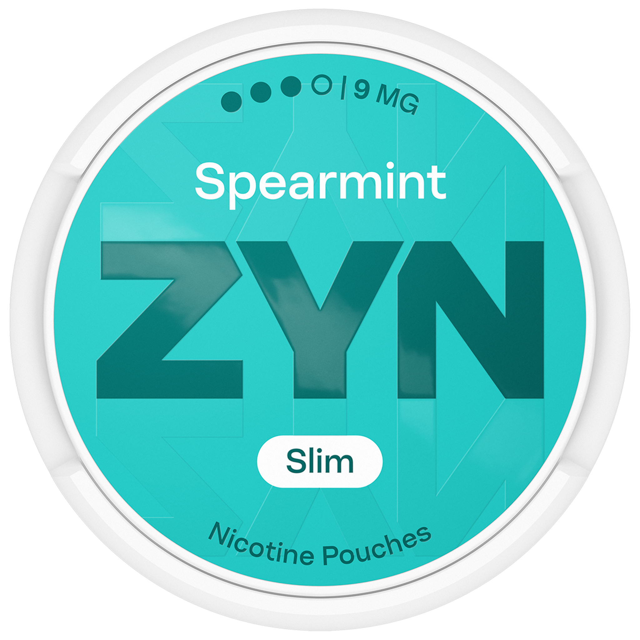 Light green ZYN Spearmint can Slim 9 MG, view from above