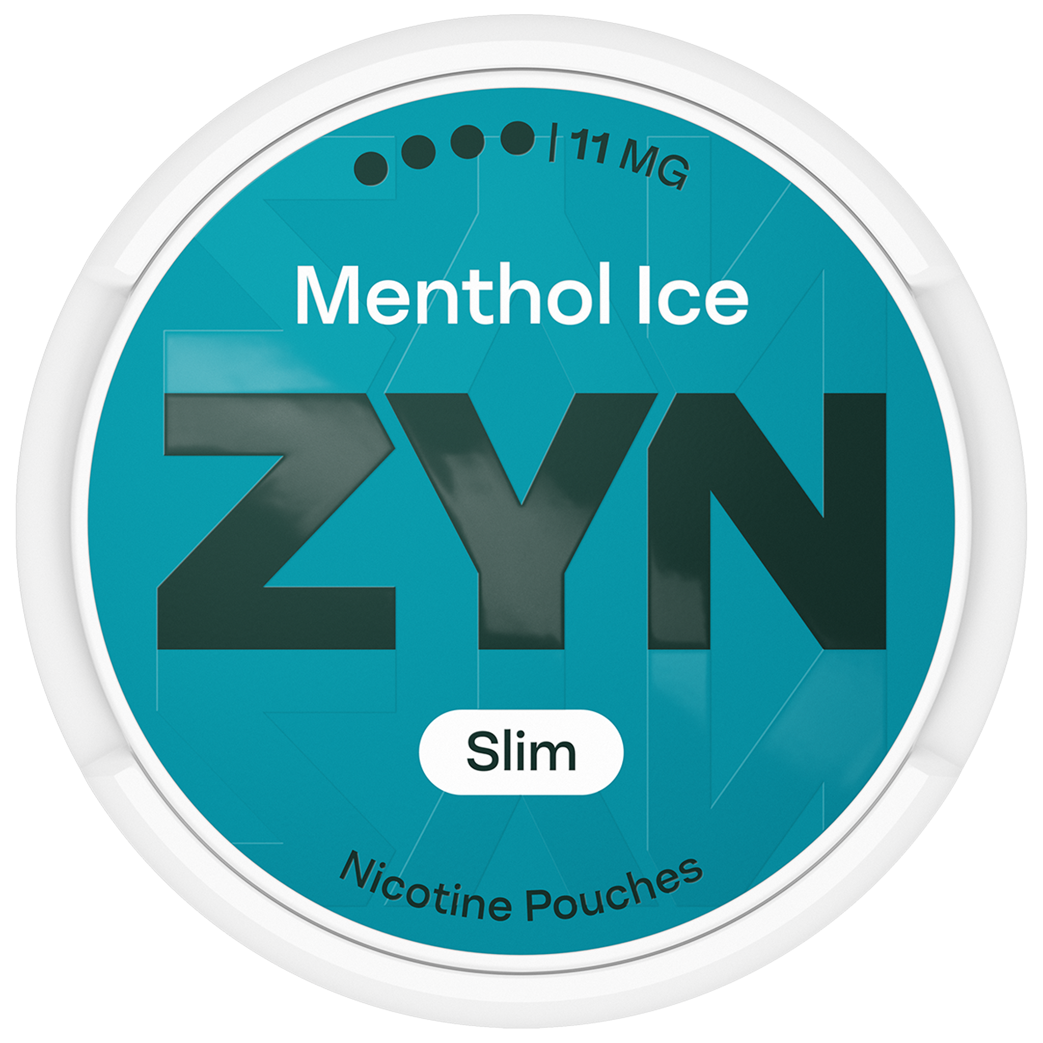 ZYN Menthol Ice can Slim 11 MG, view from above