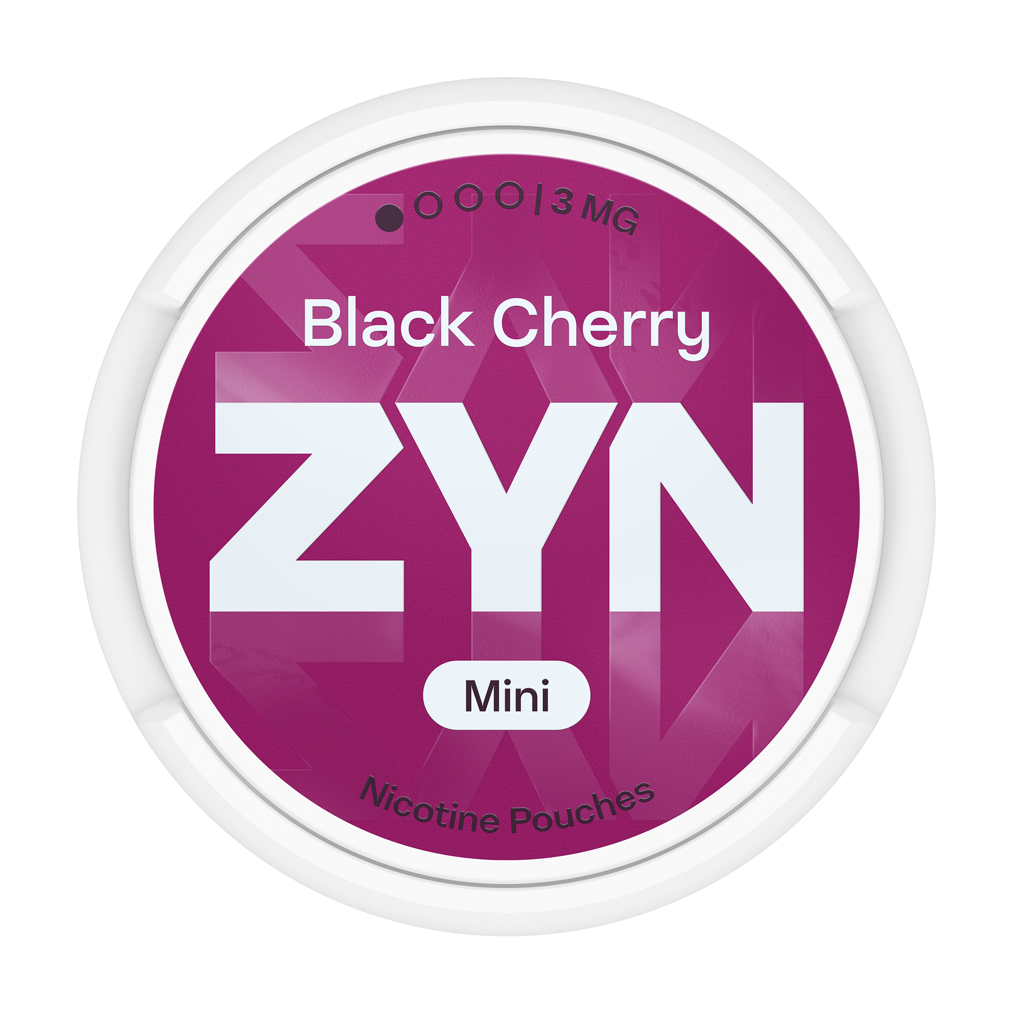 Red ZYN Black Cherry can Mini 3 MG, view from above