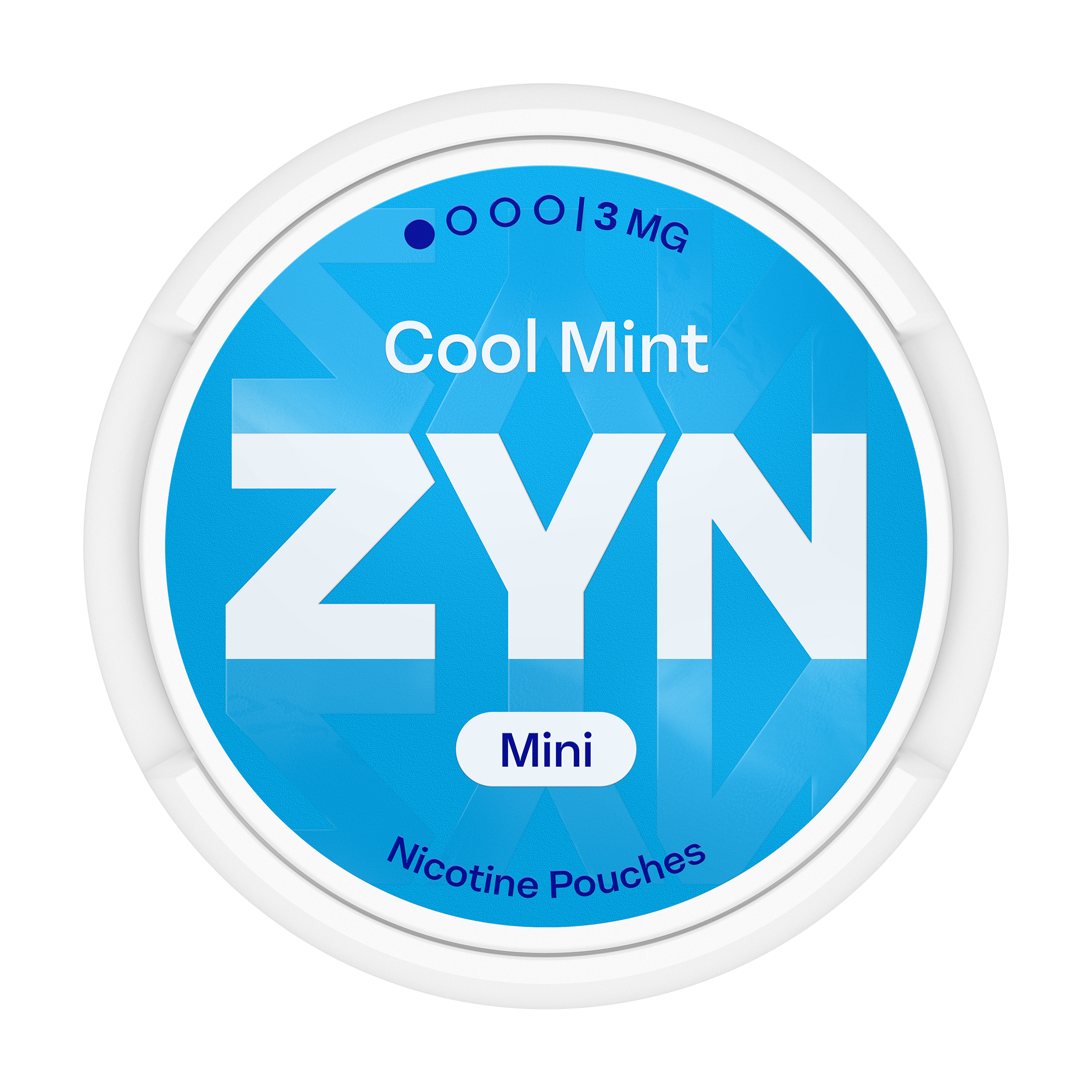 Blue ZYN Cool Mint can Mini 3 MG, view from above