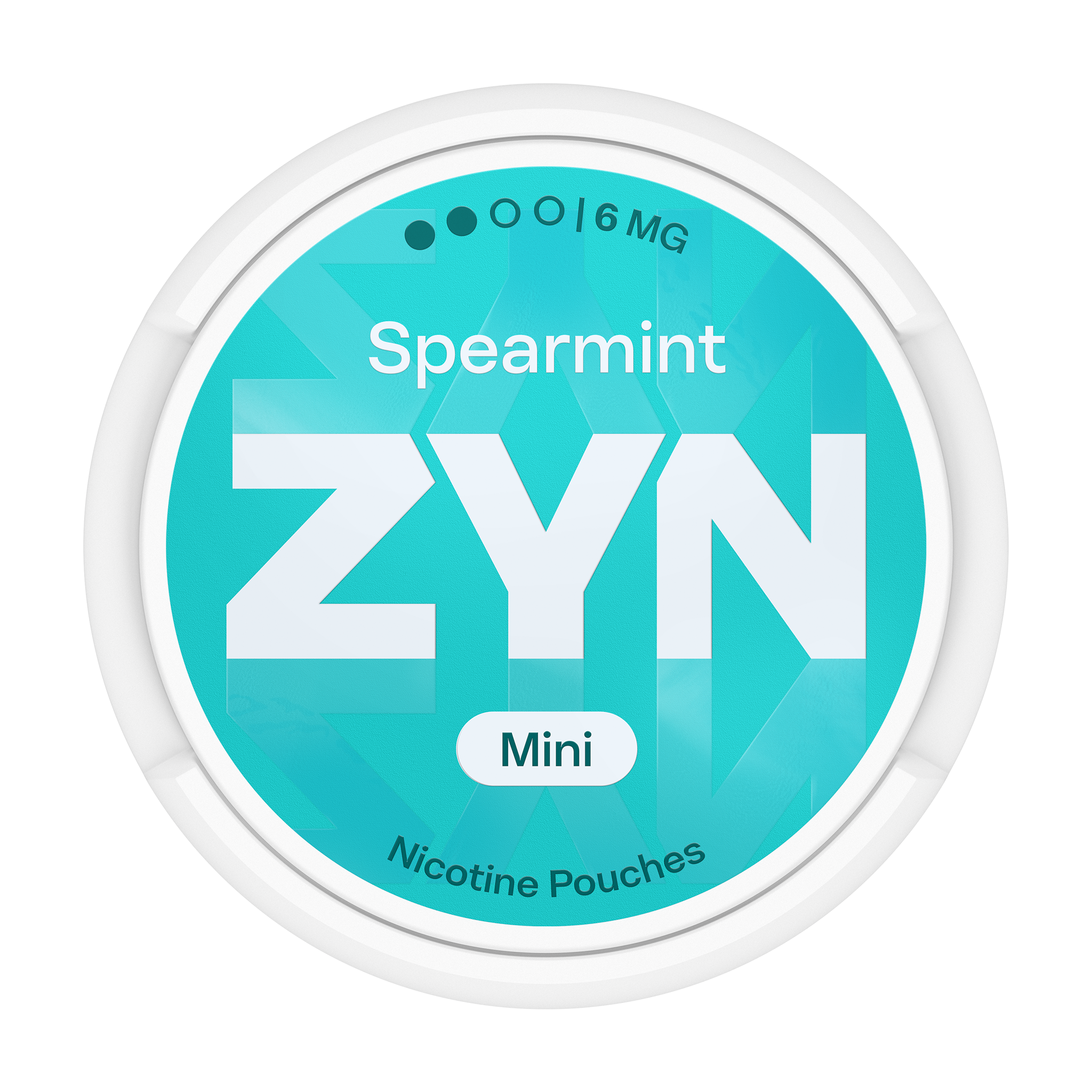 Light green ZYN Spearmint can Mini 6 MG, view from above