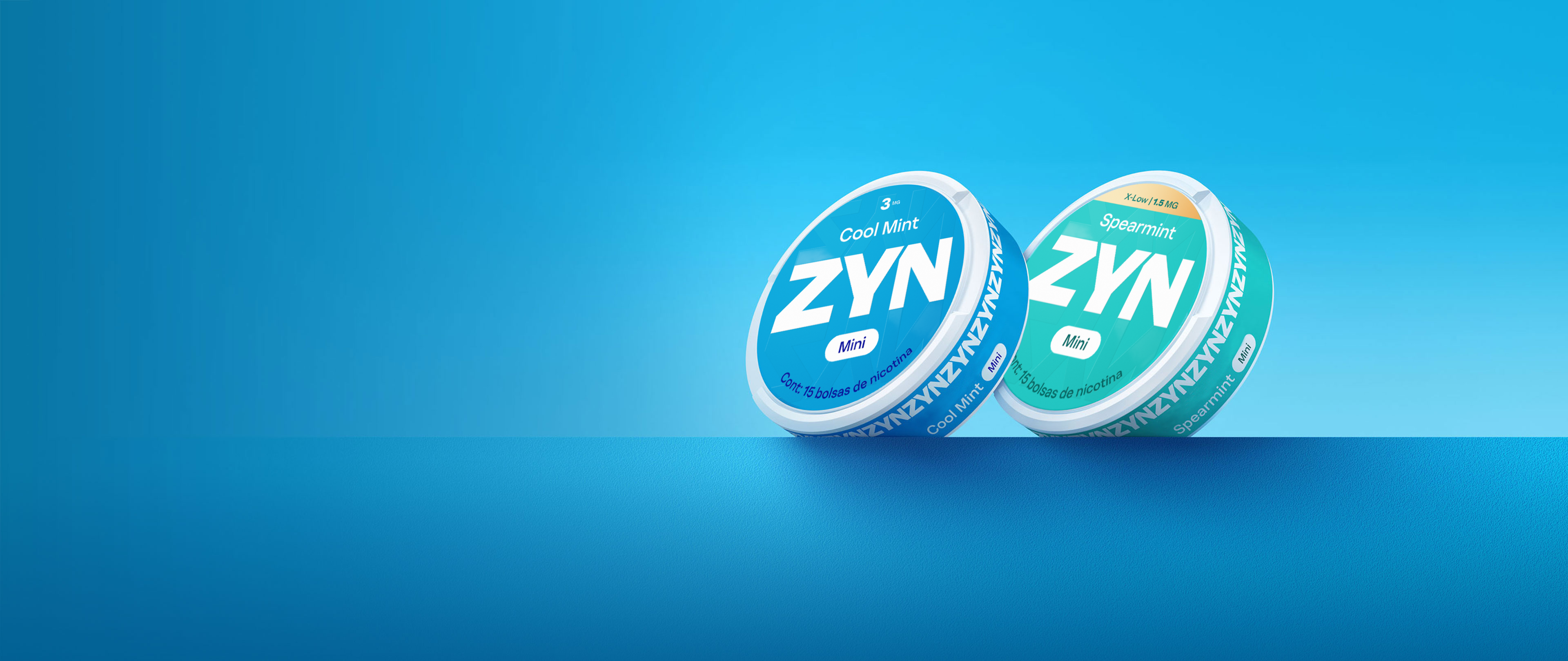 Dos latas cerradas de nicotina ZYN (Cool Mint y Spearmint)