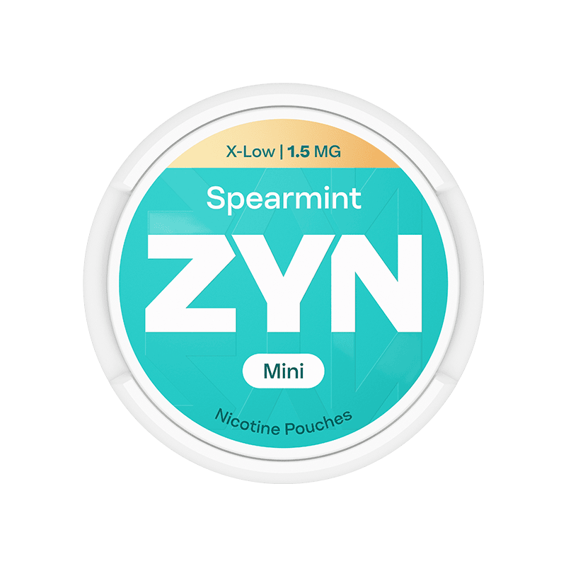 Light green ZYN Spearmint can Mini 1.5 mg, view from above 0