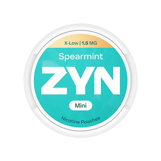 Boîte de ZYN Spearmint Mini 1,5 mg vert clair, vue de dessus