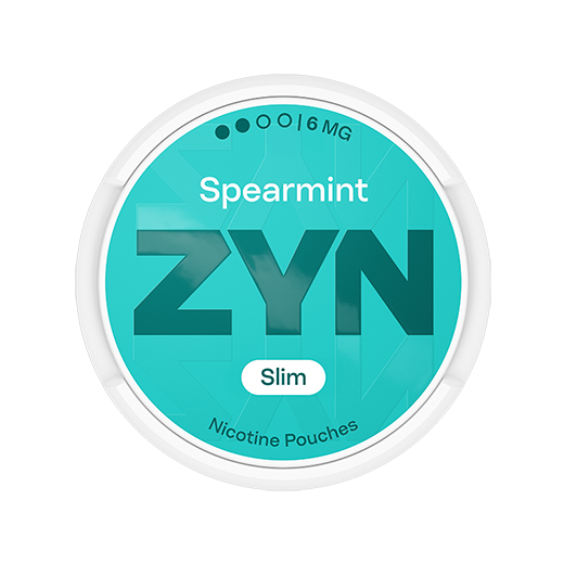 Scatola ZYN Spearmint verde chiaro Slim 6 mg, vista dall’alto
