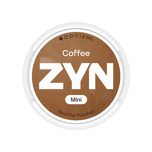 Boîte de ZYN Coffee Mini 3 mg brune, vue de dessus
