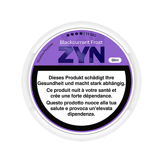 Purple ZYN Black currant Frost 11mg, view from above