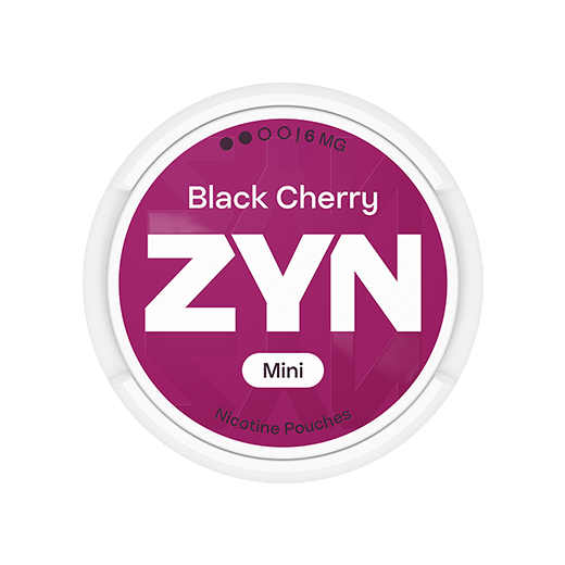 Boîte de ZYN Black Cherry Mini 6 mg rouge, vue de dessus