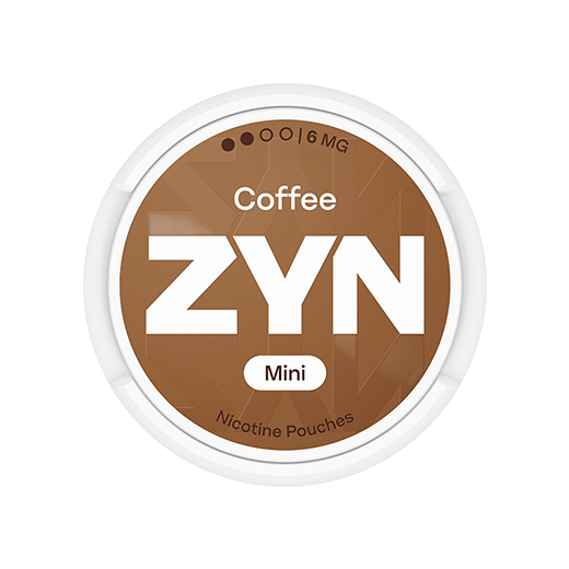 Boîte de ZYN Coffee Mini 6 mg brune, vue de dessus