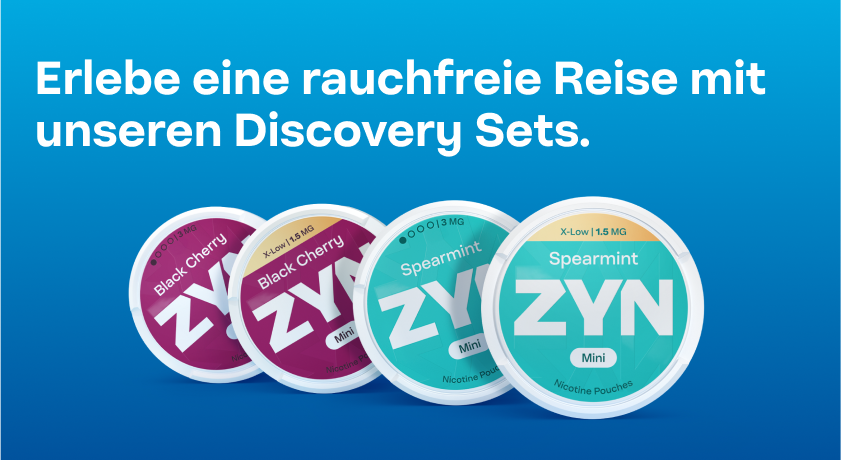 Vier geschlossene Dosen ZYN Nikotinbeutel (Blackcherry Mini X-Low, Blackcherry Mini 3 mg, Spearmint Mini X-Low, Spearmint Mini 3 mg)