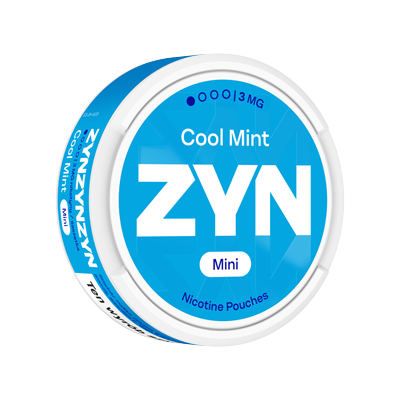 Stojące opakowanie ZYN Cool Mint 3 mg Mini, widok z lewej strony 4