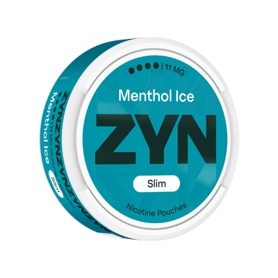 Stojące opakowanie saszetek nikotynowych ZYN Menthol Ice 11 mg Slim 2