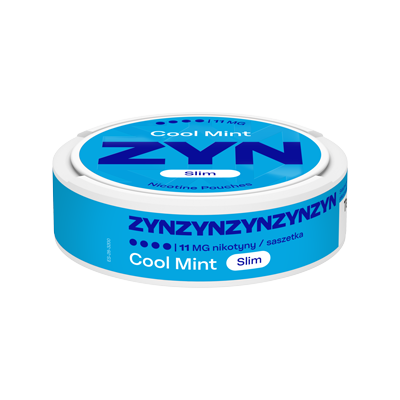 Widok na boczną krawędź opakowania ZYN Cool Mint 11 mg Slim 1