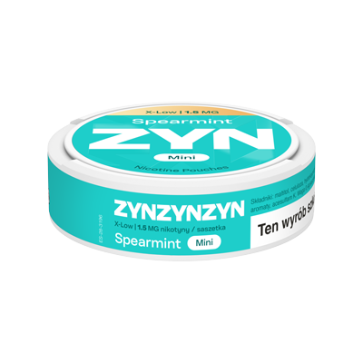 Widok na boczną krawędź opakowania ZYN Spearmint 1.5 mg Mini 1