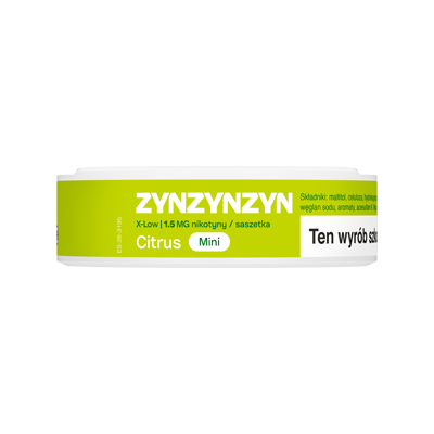 Widok na boczną krawędź opakowania saszetek nikotynowych ZYN Citrus 1.5 mg Mini 3