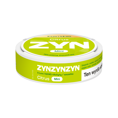 Widok na boczną krawędź opakowania ZYN Citrus 1.5 mg Mini 1