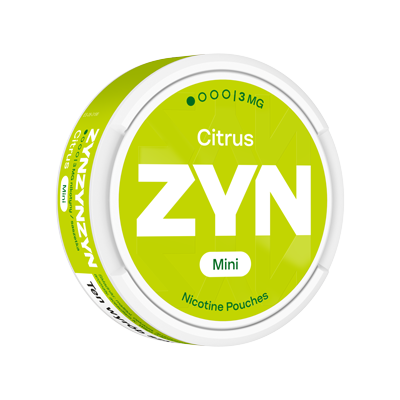 Stojące opakowanie ZYN Citrus 3 mg Mini, widok z lewej strony 4