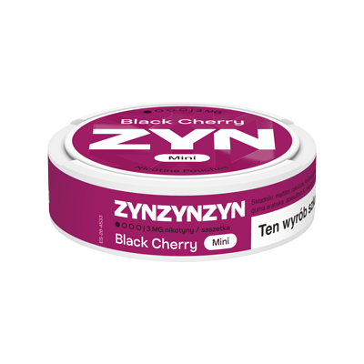 Widok na boczną krawędź opakowania ZYN Black Cherry 3 mg Mini 1