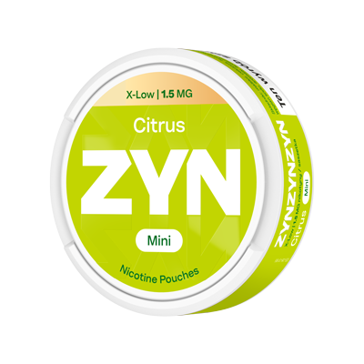 Stojące opakowanie saszetek nikotynowych ZYN Citrus 1.5 mg Mini 2