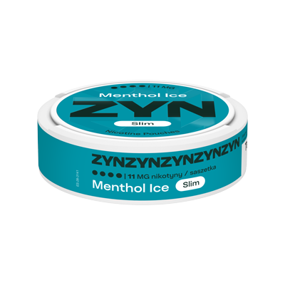 Widok na boczną krawędź opakowania ZYN Menthol Ice 11 mg Slim 1
