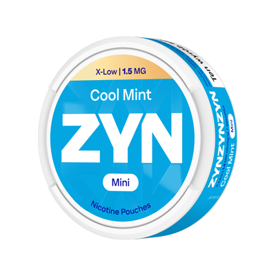 Stojące opakowanie saszetek nikotynowych ZYN Cool Mint 1,5 mg Mini 2