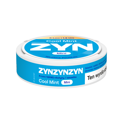 Widok na boczną krawędź opakowania ZYN Cool Mint 1,5 mg Mini 1