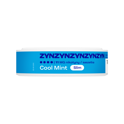 Widok na boczną krawędź opakowania saszetek nikotynowych ZYN Cool Mint 11 mg Slim 3