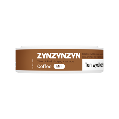 Widok na boczną krawędź opakowania saszetek nikotynowych ZYN Coffee 1.5 mg Mini 3