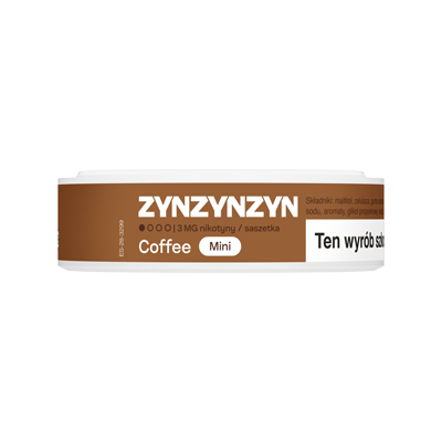 Widok na boczną krawędź opakowania saszetek nikotynowych ZYN Coffee 3 mg Mini 3