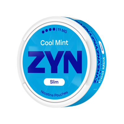 Stojące opakowanie ZYN Cool Mint 11 mg Slim, widok z lewej strony 4