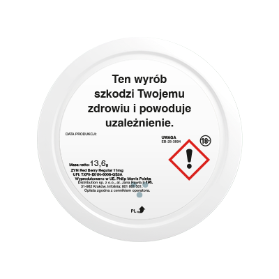 Tył opakowania ZYN Regular Red Berry 11 mg 4