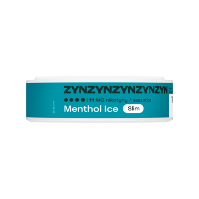 Widok na boczną krawędź opakowania saszetek nikotynowych ZYN Menthol Ice 11 mg Slim 3