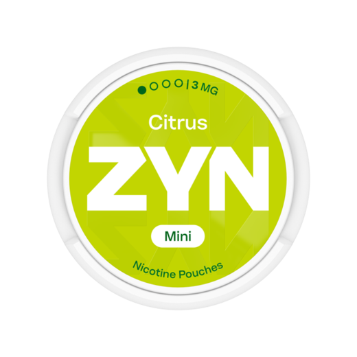ZYN Citrus Mini - opakowanie saszetek nikotynowych w kolorze jasnozielonym