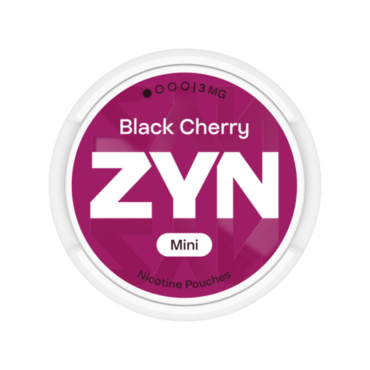 ZYN Black Cherry Mini - opakowanie saszetek nikotynowych w kolorze ciemnoróżowym