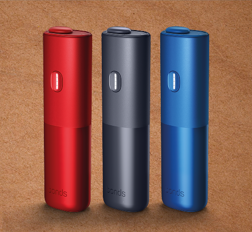 3 podgrzewacze tytoniu BONDS by IQOS w kolorach niebieskim, czarnym i czerwonym