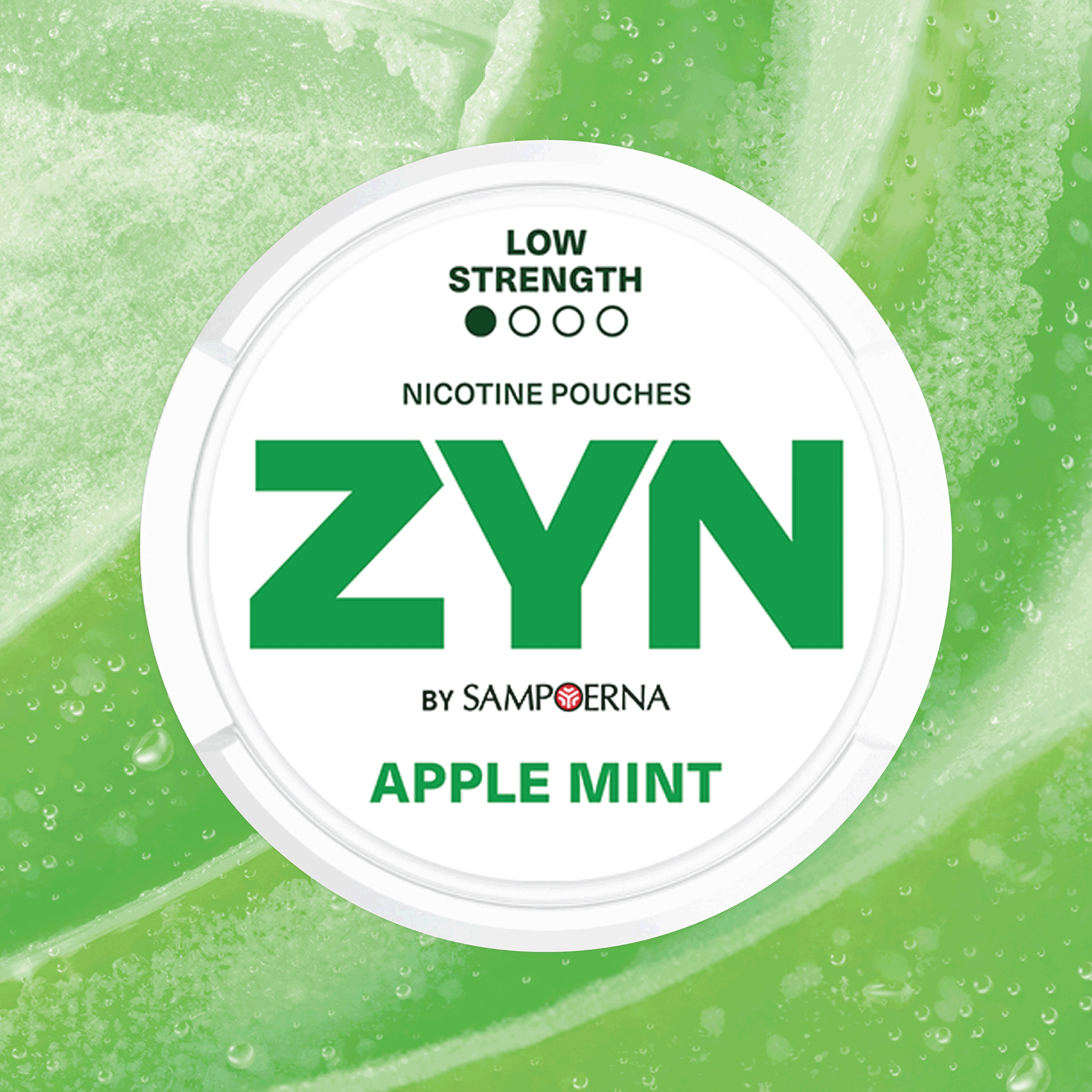white and green nicotine pouch can