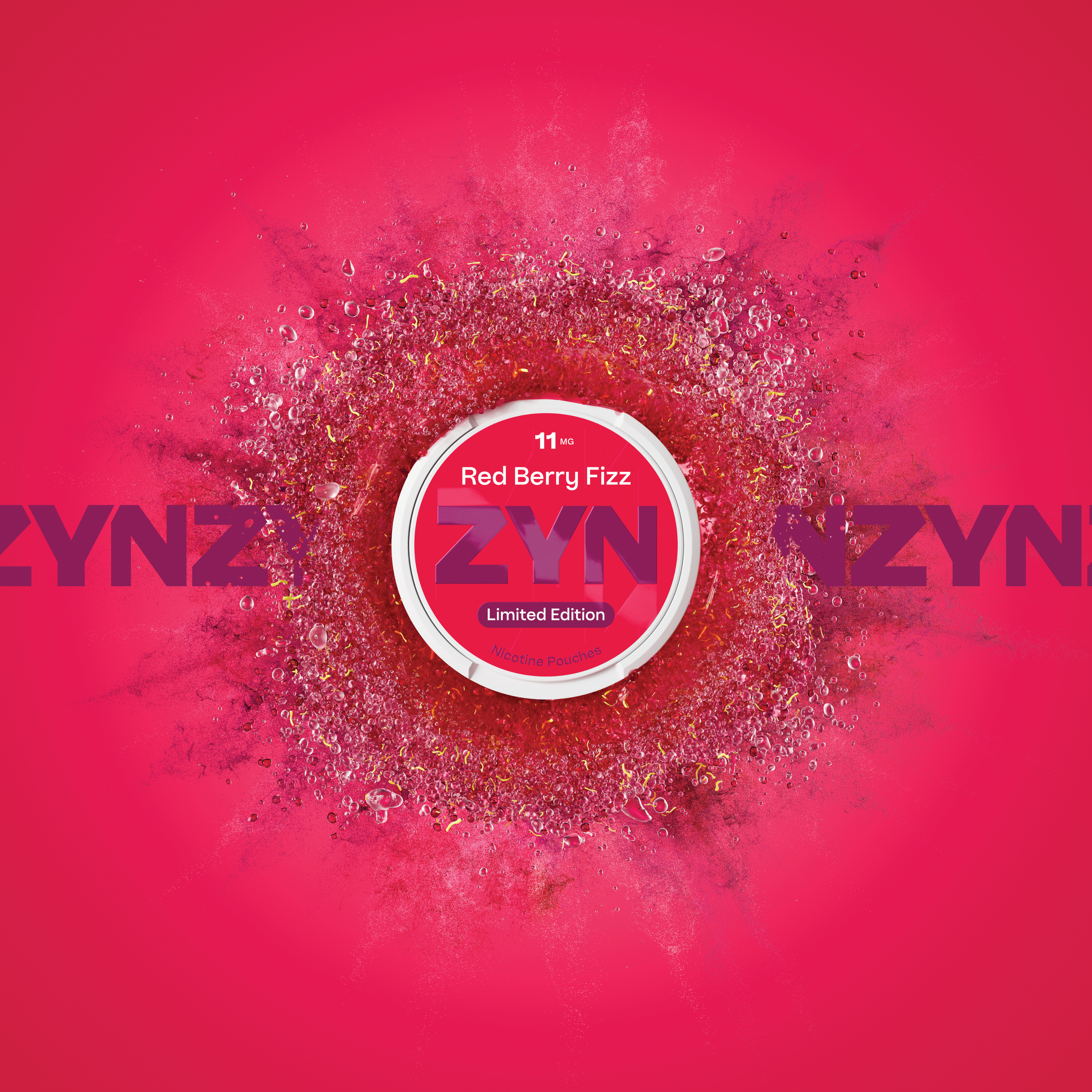 ZYN RED BERRY FIZZ REGULAR 11MG CAN (Red Berries)
