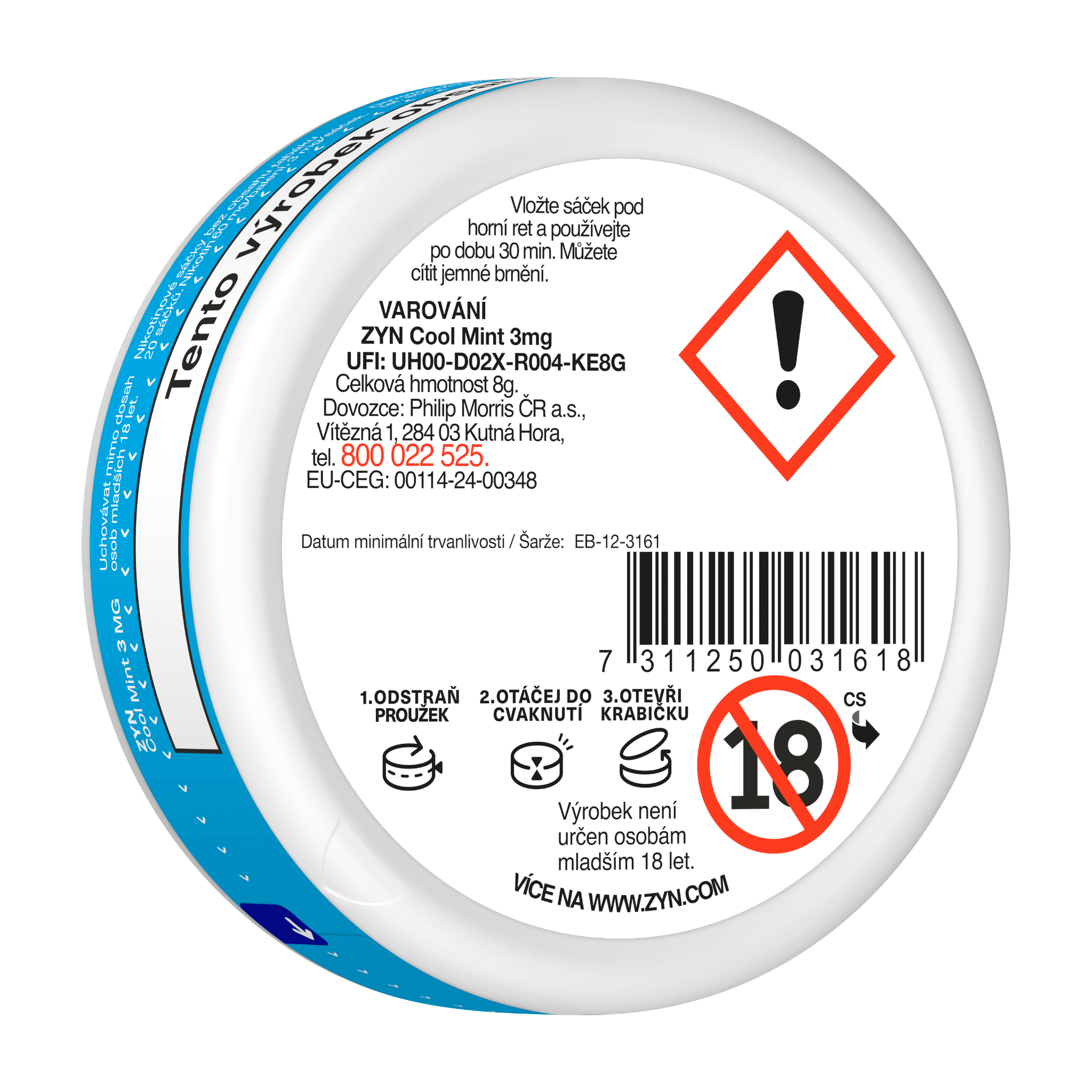 ZYN COOL MINT 3 MG (krabička) (Cool Mint)