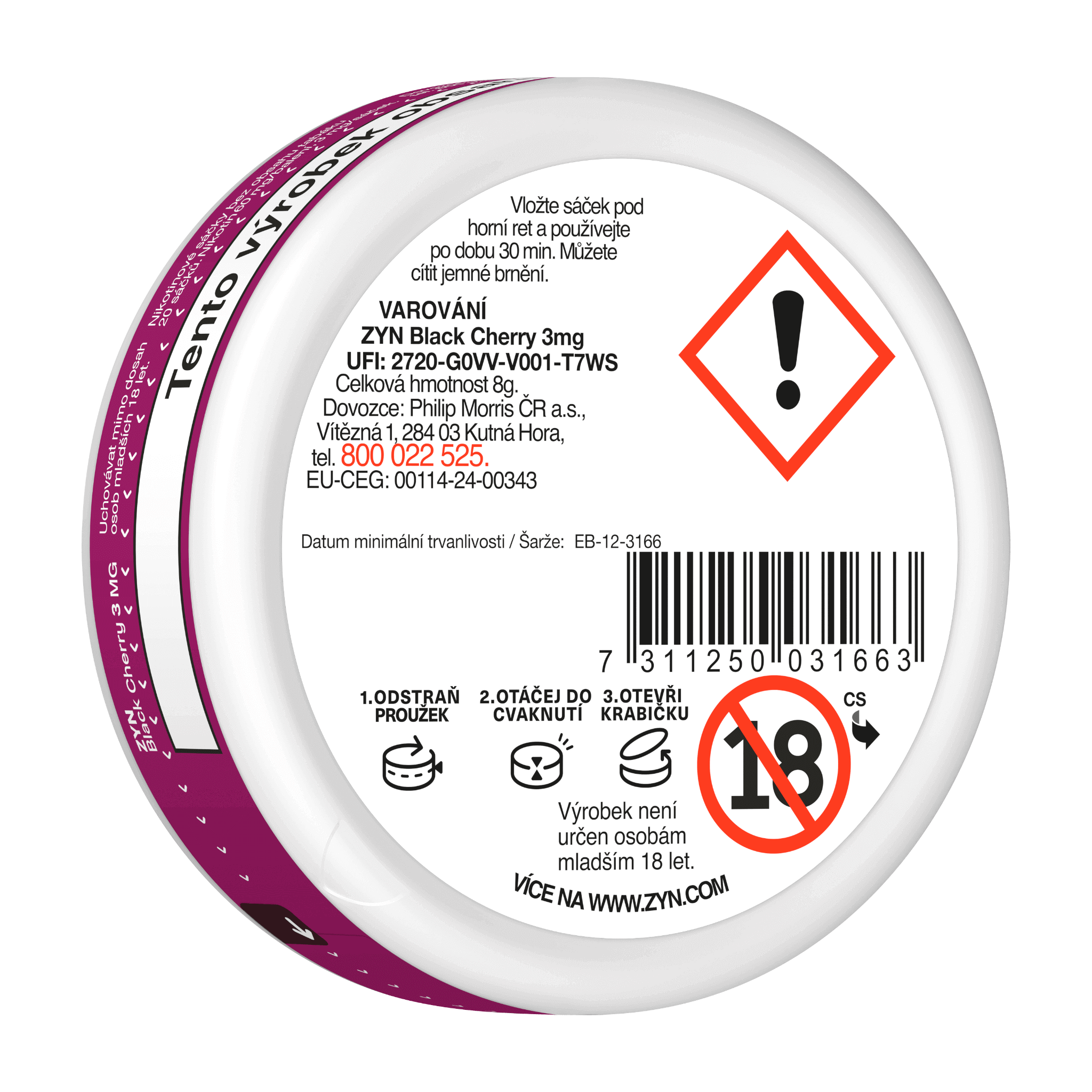 ZYN BLACK CHERRY 3 MG (KARTON) (Zyn Black Cherry)