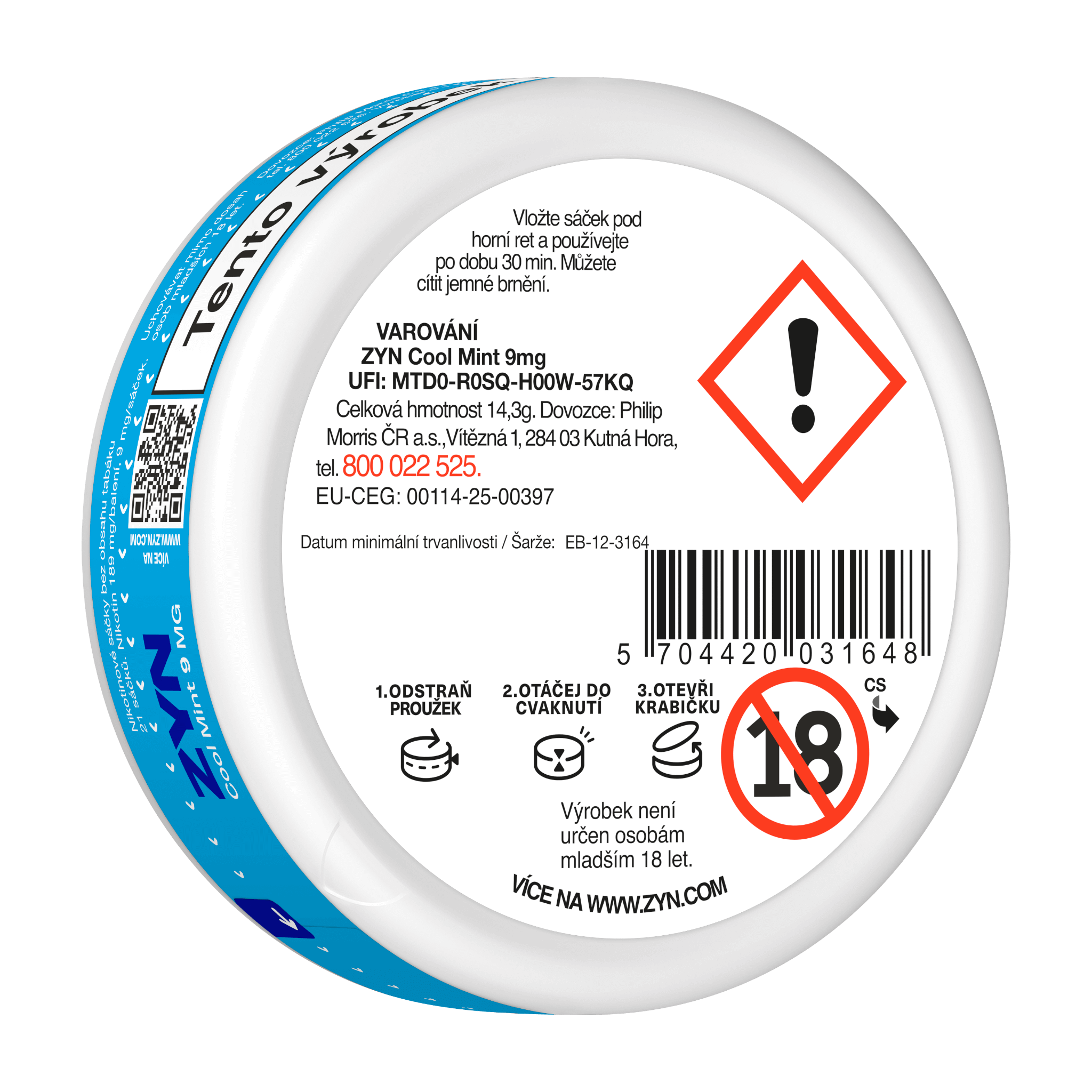 ZYN COOL MINT 9 MG (KRABIČKA) (Cool Mint)