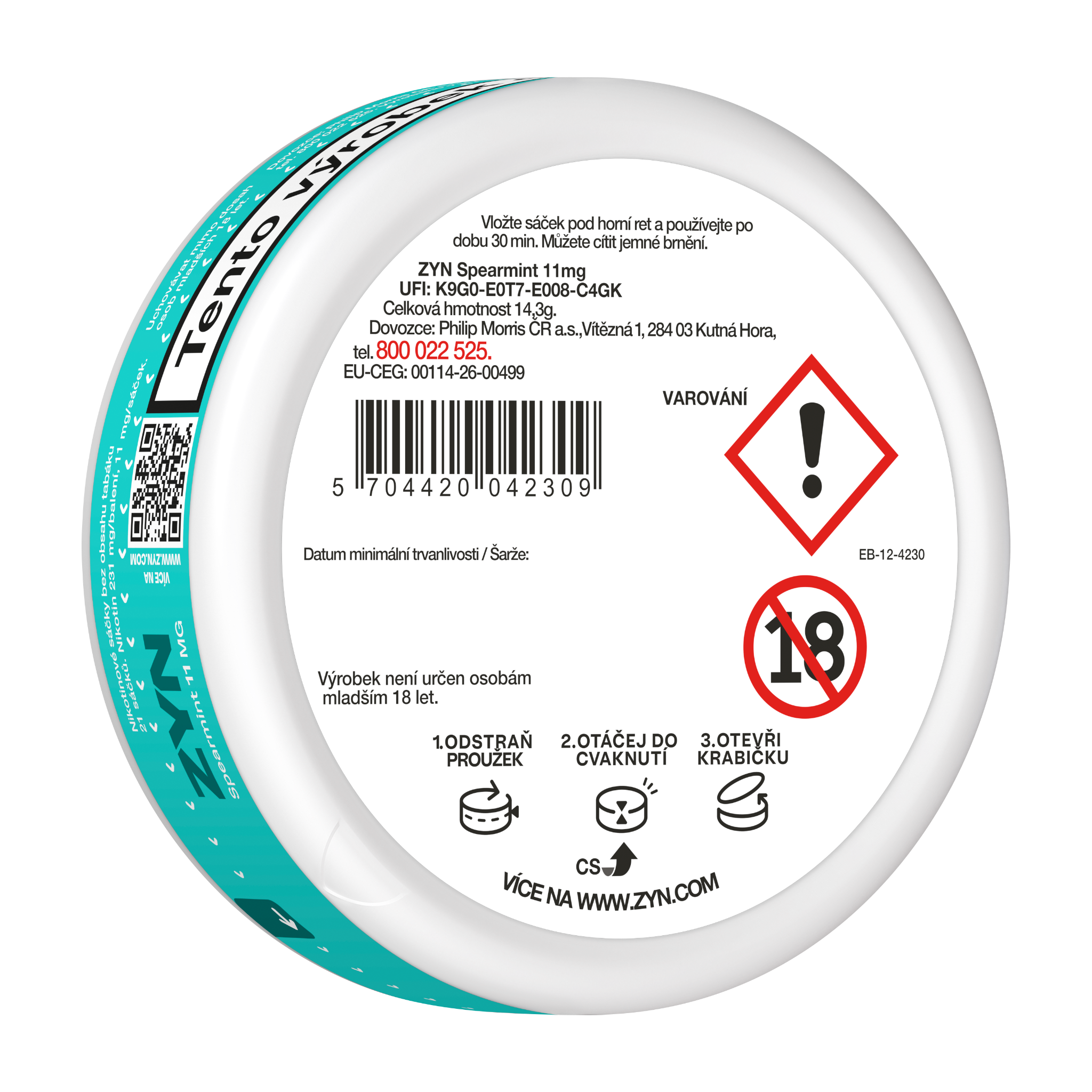 ZYN SPEARMINT 11 MG (KRABIČKA) (SPEARMINT)