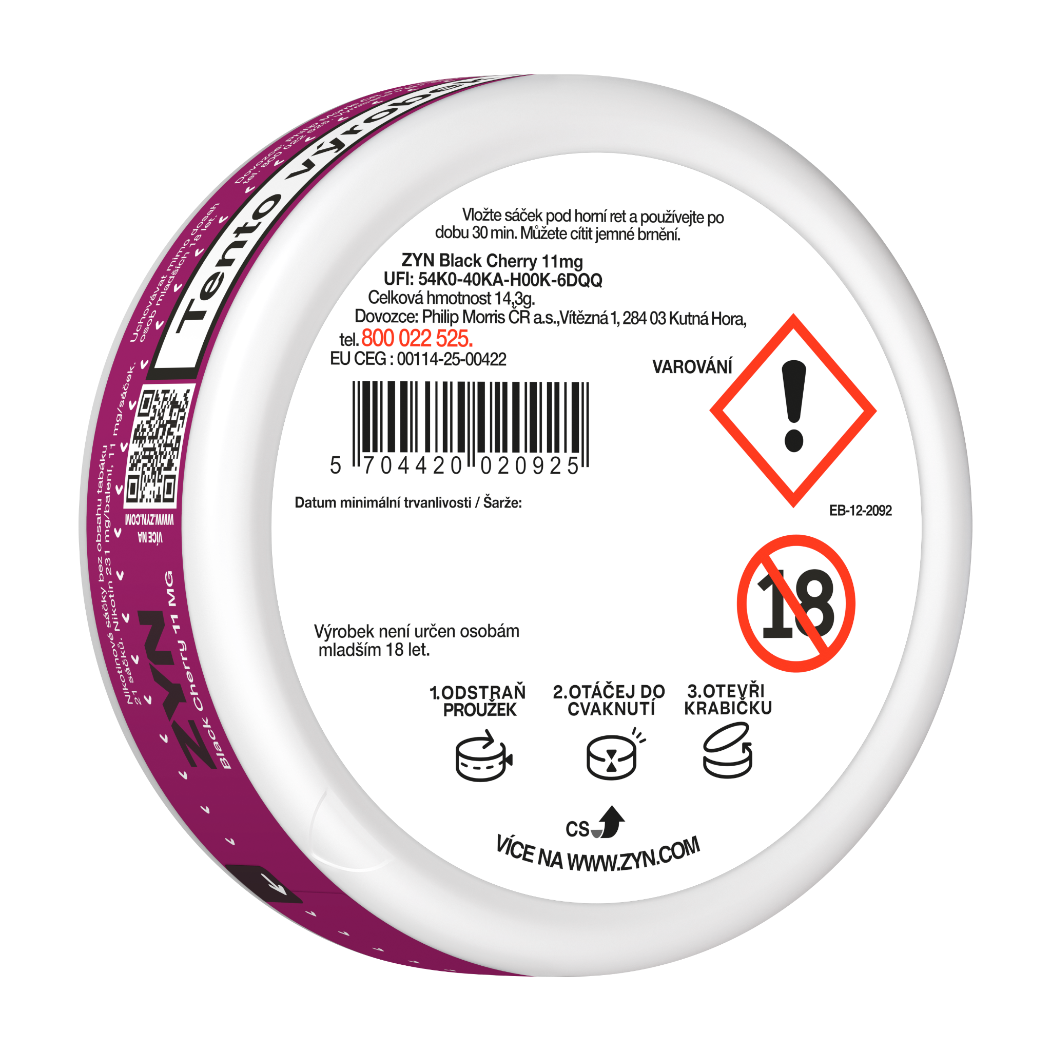 ZYN BLACK CHERRY 11 MG (krabička) (Zyn Black Cherry)