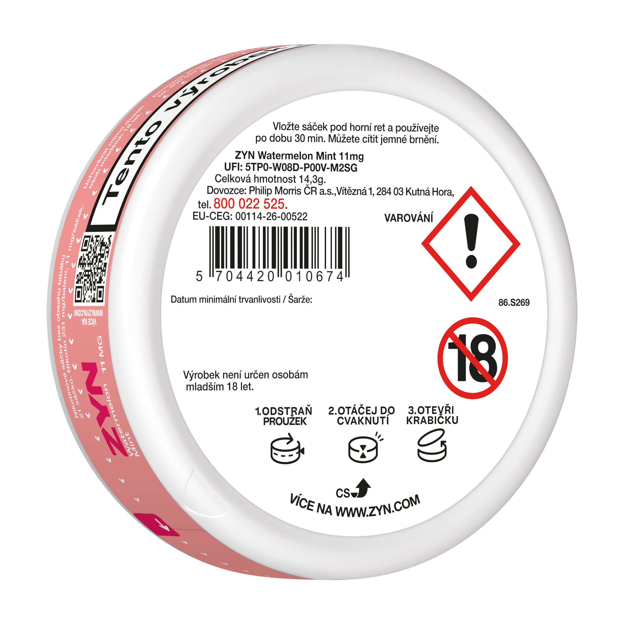 ZYN WATERMELON MINT 11 MG (karton) (ISLAND CASCADE)