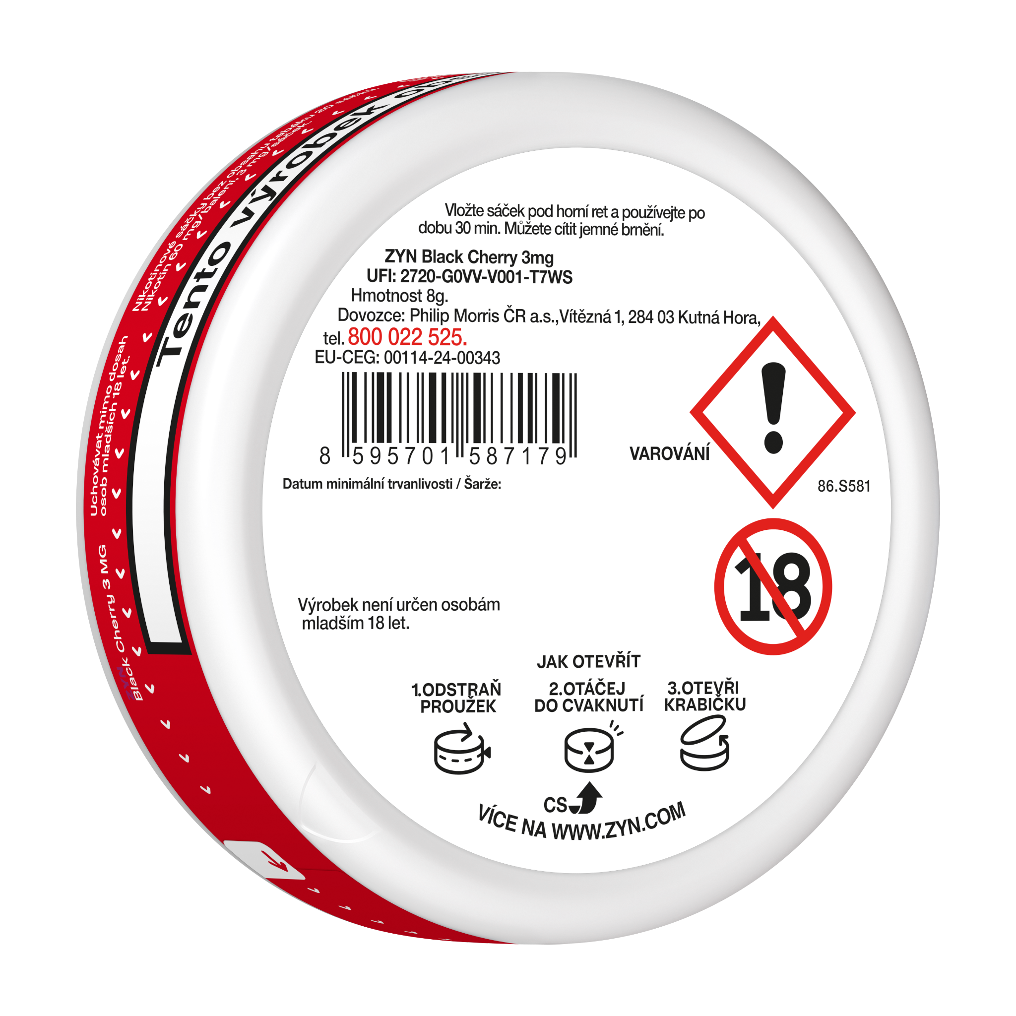 ZYN BLACK CHERRY 3 MG - MOTORSPORTS EDICE (krabička) (Zyn Black Cherry)