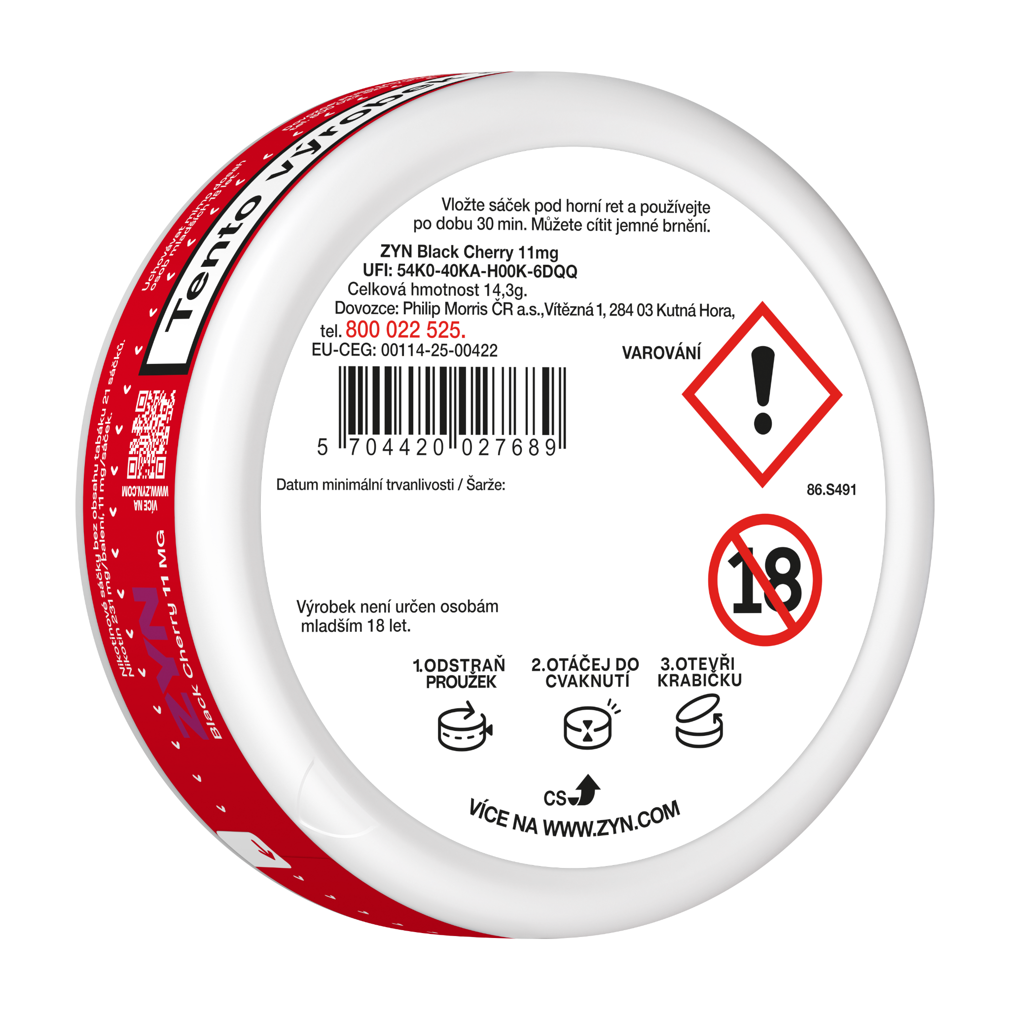 ZYN BLACK CHERRY 11 MG - MOTORSPORTS EDICE (karton) (Zyn Black Cherry)