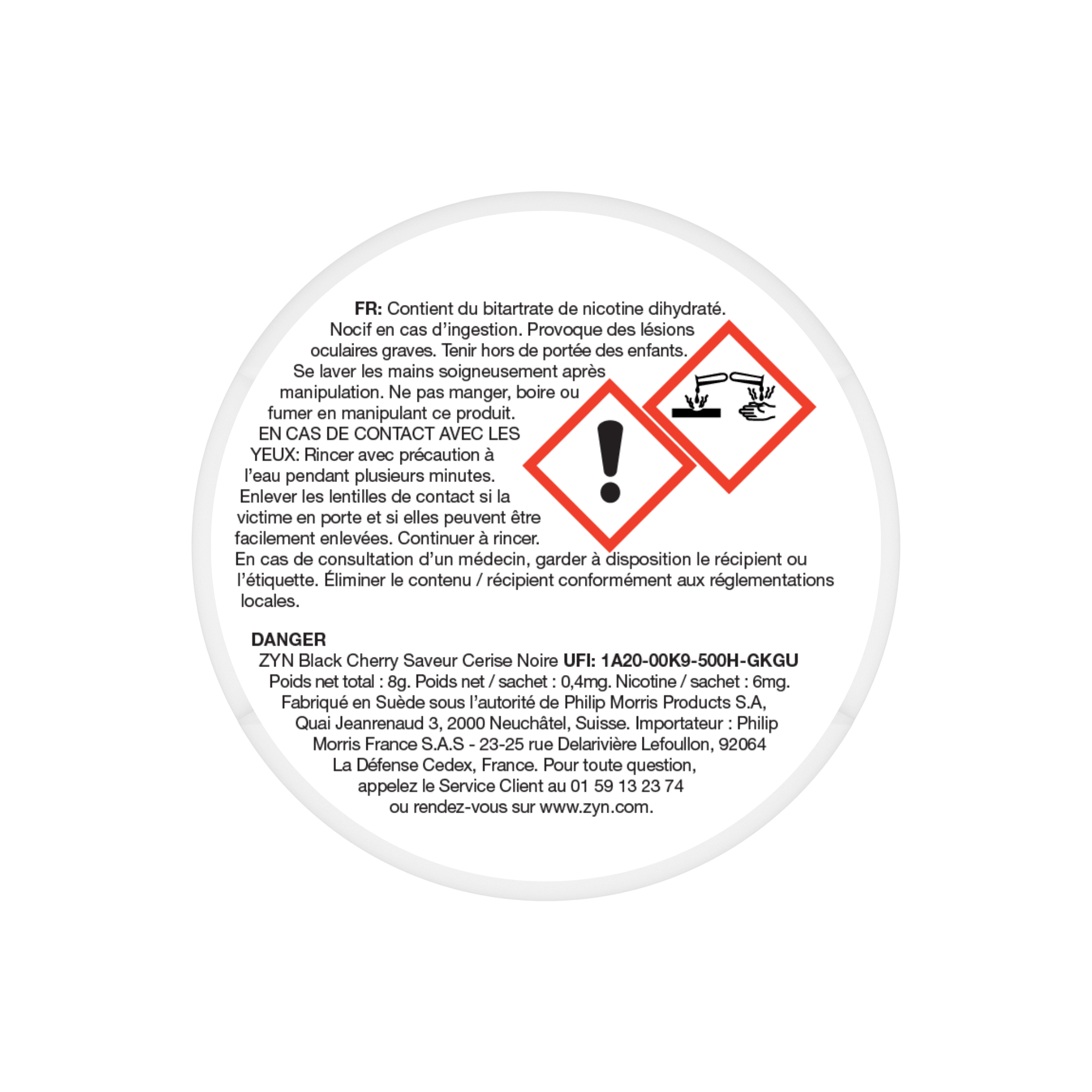 ZYN Black Cherry Mini – 6MG (Saveur Cerise Noire)